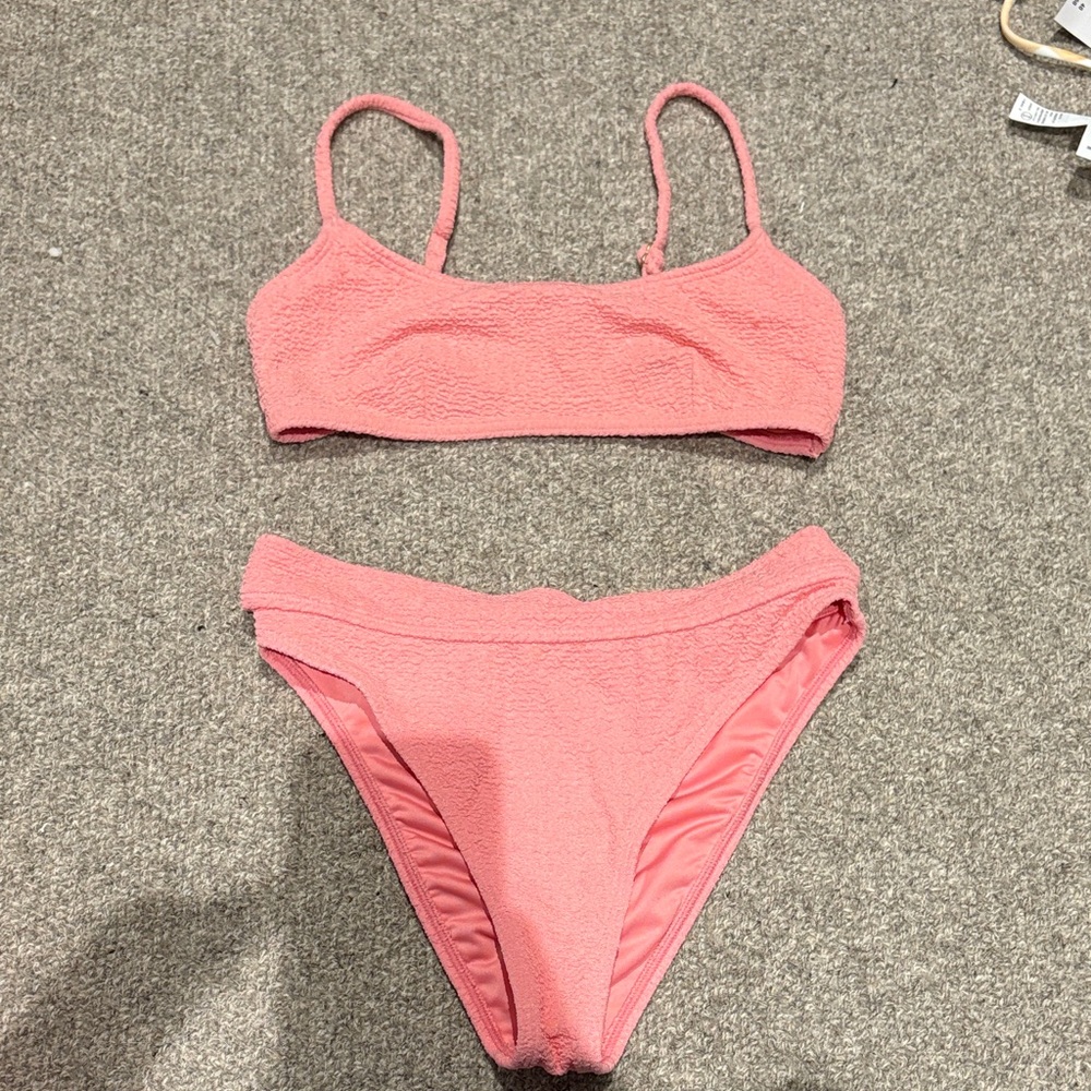 Billabong textured pink bikini